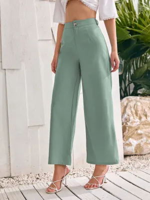 Amy Fashion - ely Solid Wide Leg Pants