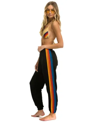 Aviator Nation Women's 5 Stripe Sweatpants - Black 2