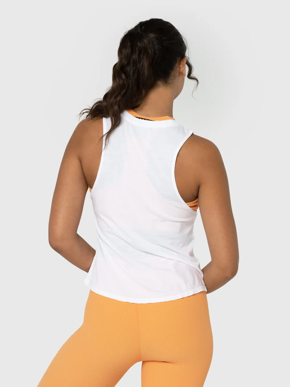 BARRY'S WHITE RACERBACK TANK