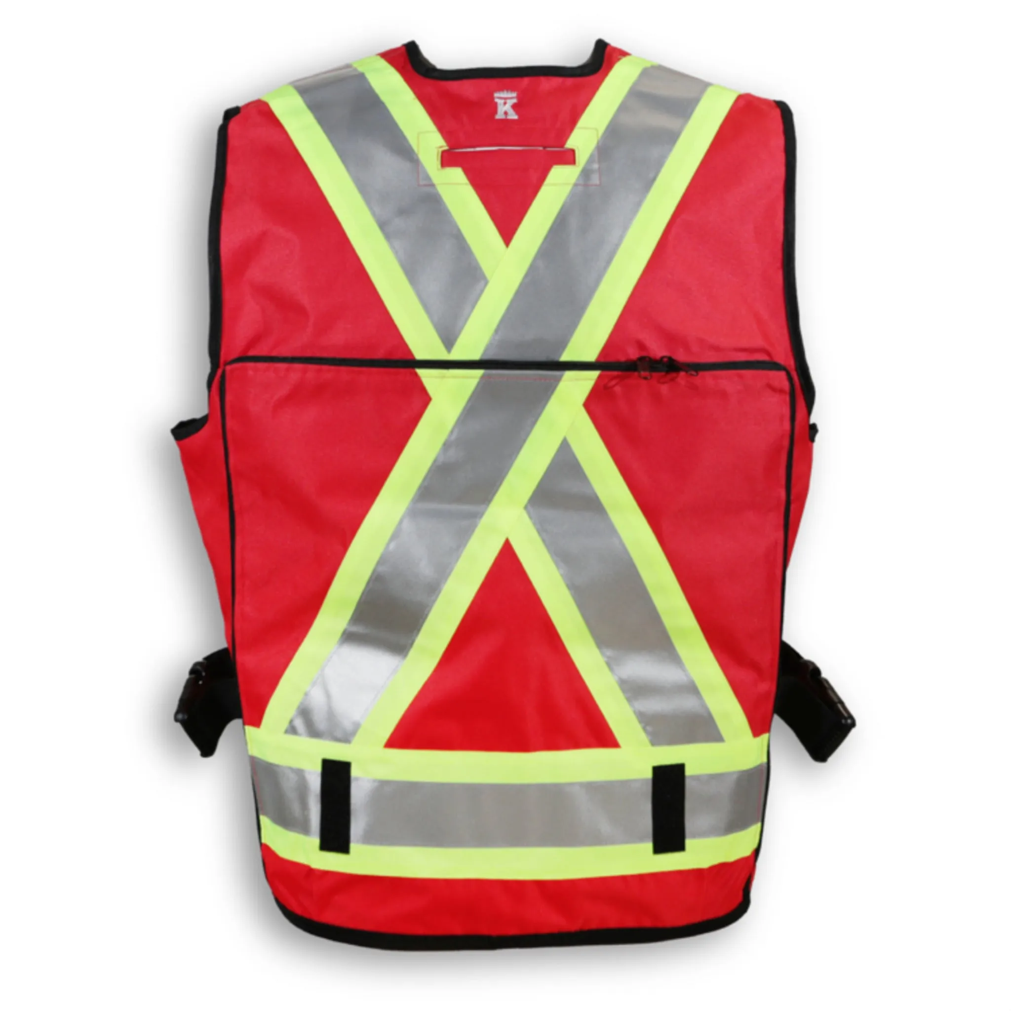 Big K Men's Polyester Supervisor Vest with Roll Down Mesh Back for Ventilation - CSA Approved, 3M Reflective Tape, Multiple Pockets | Sizes: S-5XL