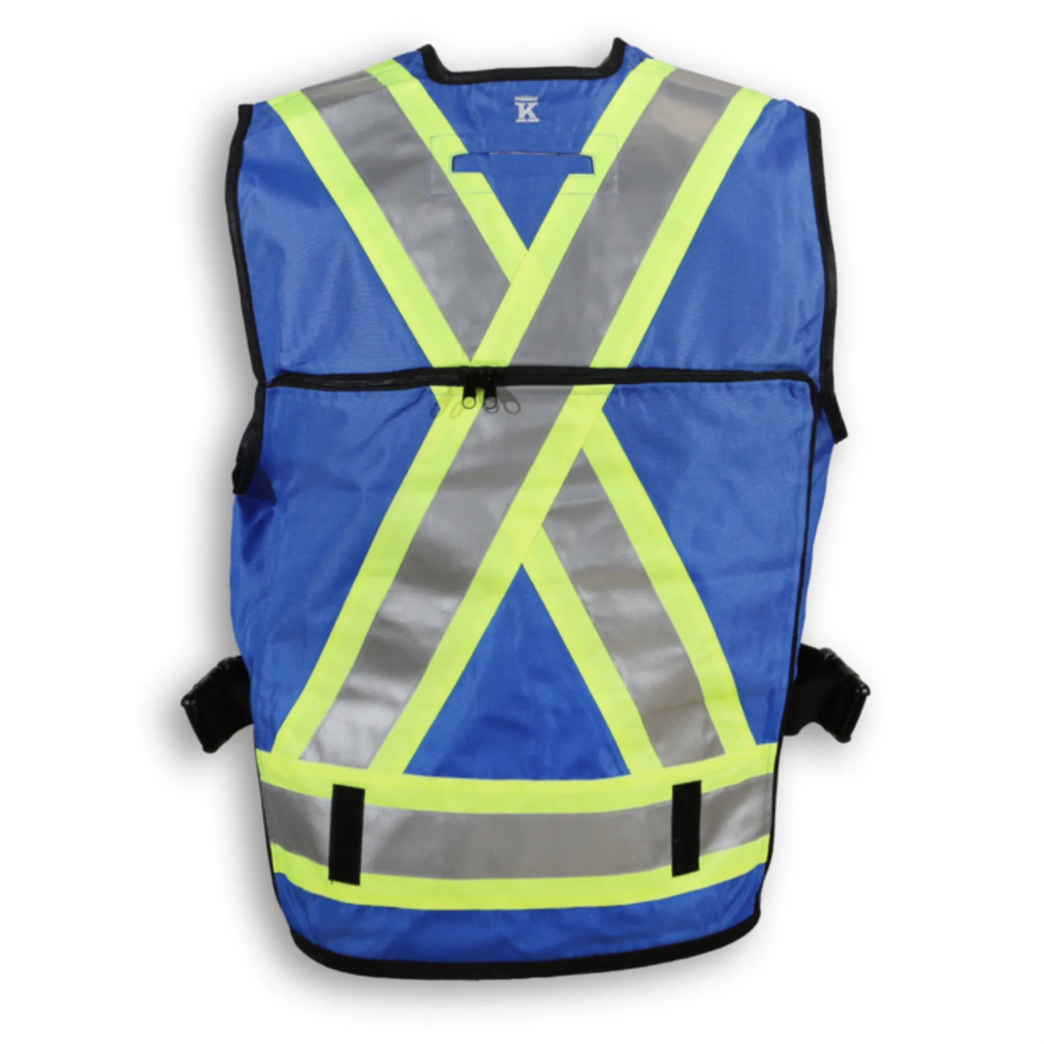 Big K Men's Polyester Supervisor Vest with Roll Down Mesh Back for Ventilation - CSA Approved, 3M Reflective Tape, Multiple Pockets | Sizes: S-5XL