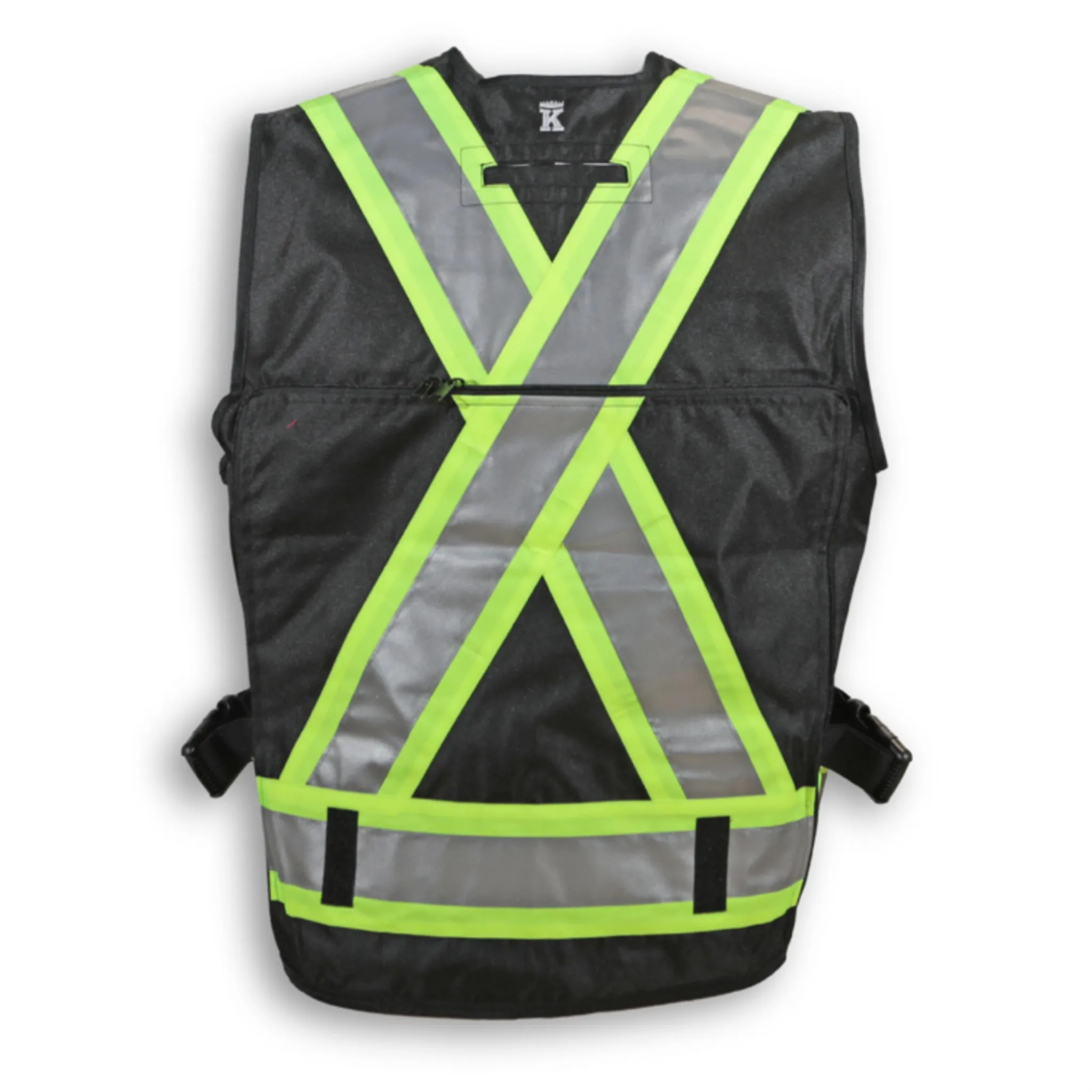 Big K Men's Polyester Supervisor Vest with Roll Down Mesh Back for Ventilation - CSA Approved, 3M Reflective Tape, Multiple Pockets | Sizes: S-5XL