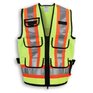 Big K Men's Polyester Supervisor Vest with Roll Down Mesh Back for Ventilation - CSA Approved, 3M Reflective Tape, Multiple Pockets | Sizes: S-5XL