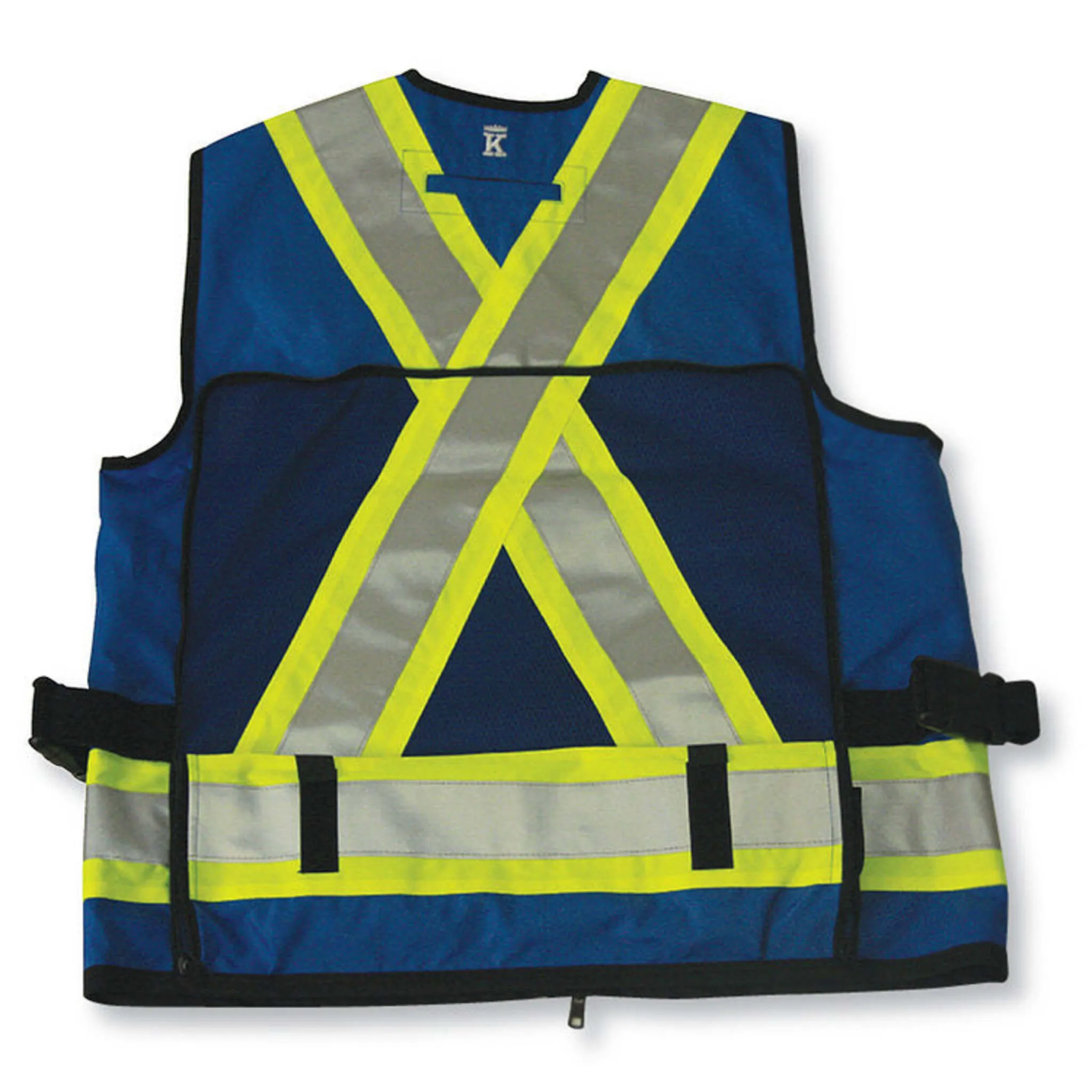 Big K Men's Polyester Supervisor Vest with Roll Down Mesh Back for Ventilation - CSA Approved, 3M Reflective Tape, Multiple Pockets | Sizes: S-5XL