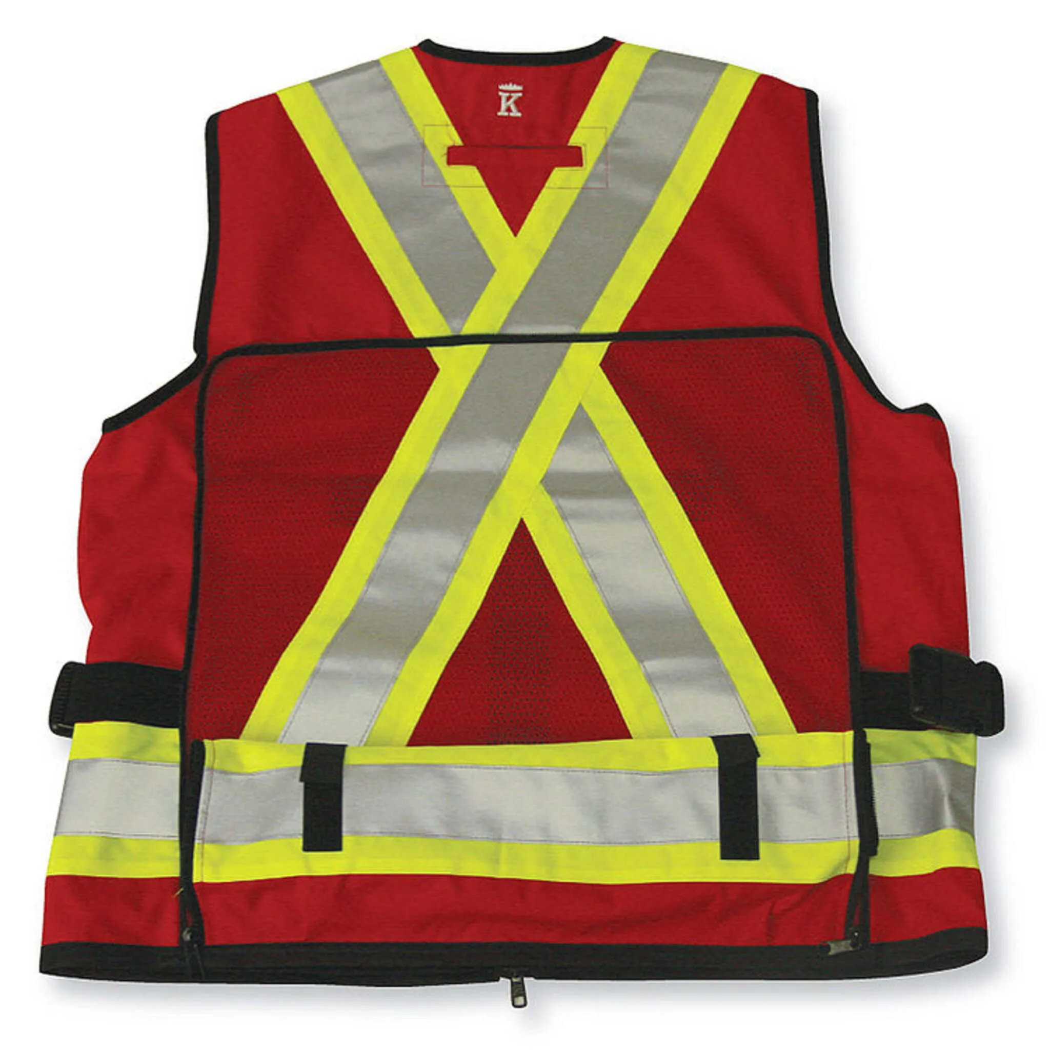 Big K Men's Polyester Supervisor Vest with Roll Down Mesh Back for Ventilation - CSA Approved, 3M Reflective Tape, Multiple Pockets | Sizes: S-5XL