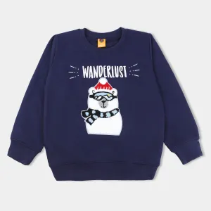 Boys Fleece Sweatshirt Wanderlust - NAVY