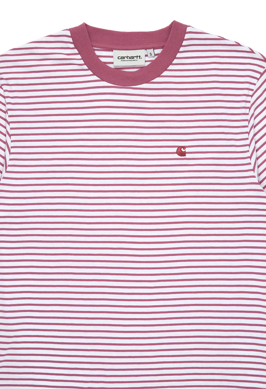 Carhartt WIP Women's Coleen T-Shirt - Coleen Stripe, White / Magenta