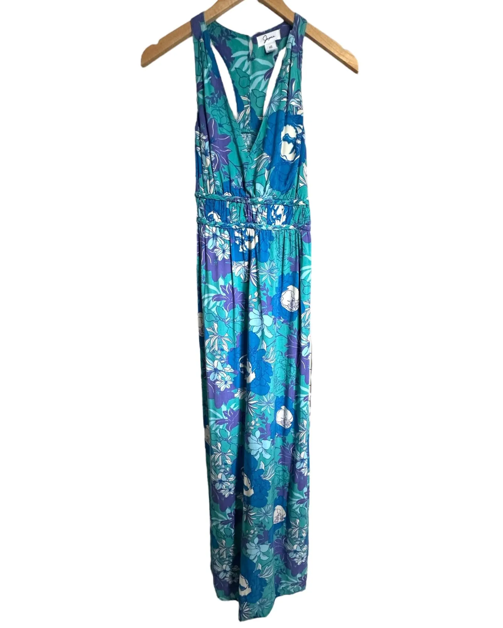 Cool Summer Floral Print Racerback Maxi Sundress