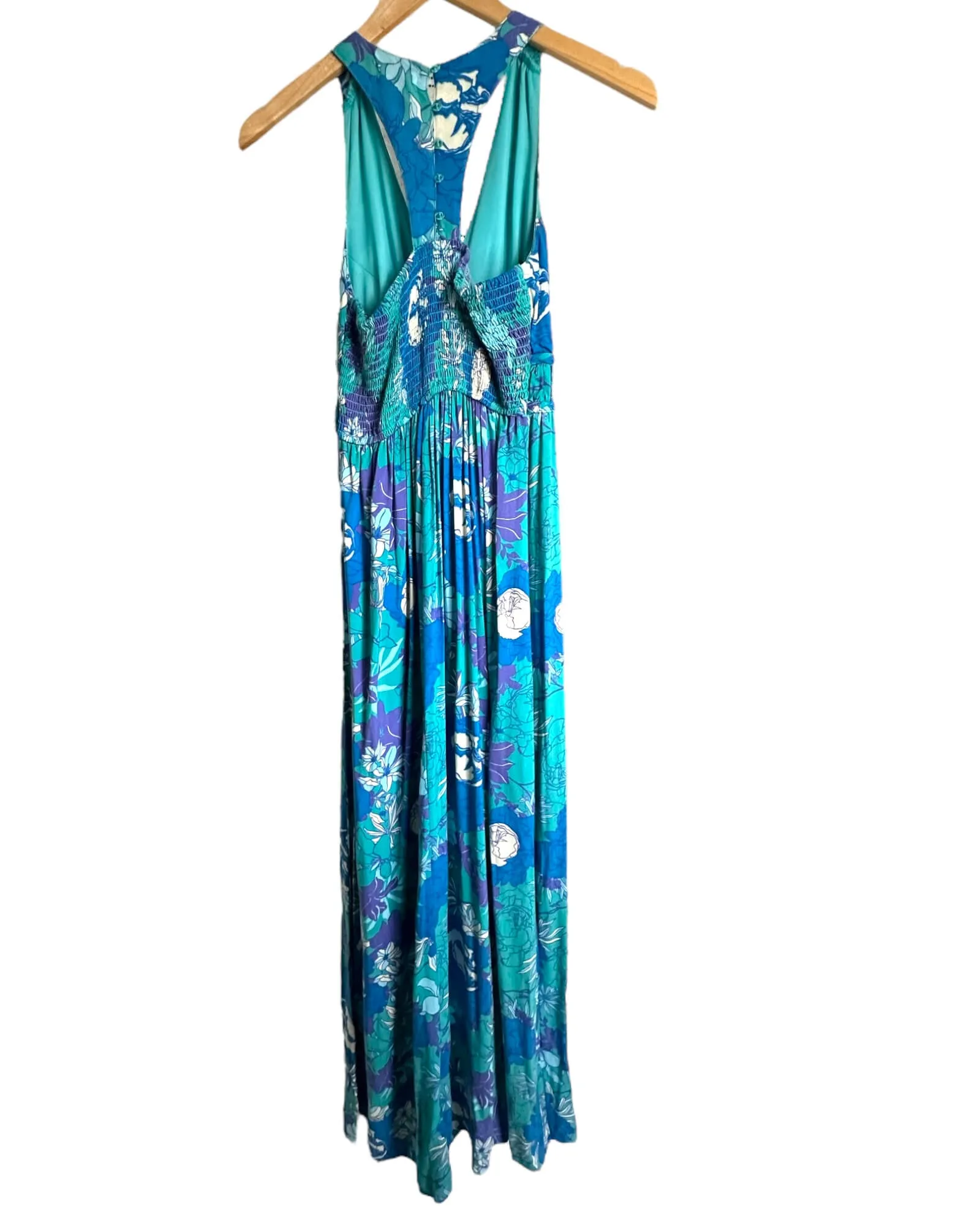 Cool Summer Floral Print Racerback Maxi Sundress