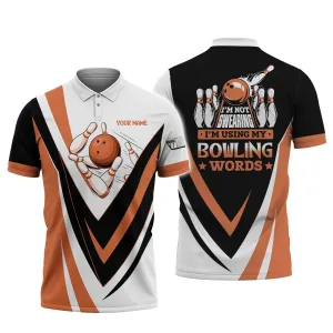 Custom 3D All Over Print Bowling Polo Shirt For Men, I'm Not Swearing My Bowling Word, Bowler Gift