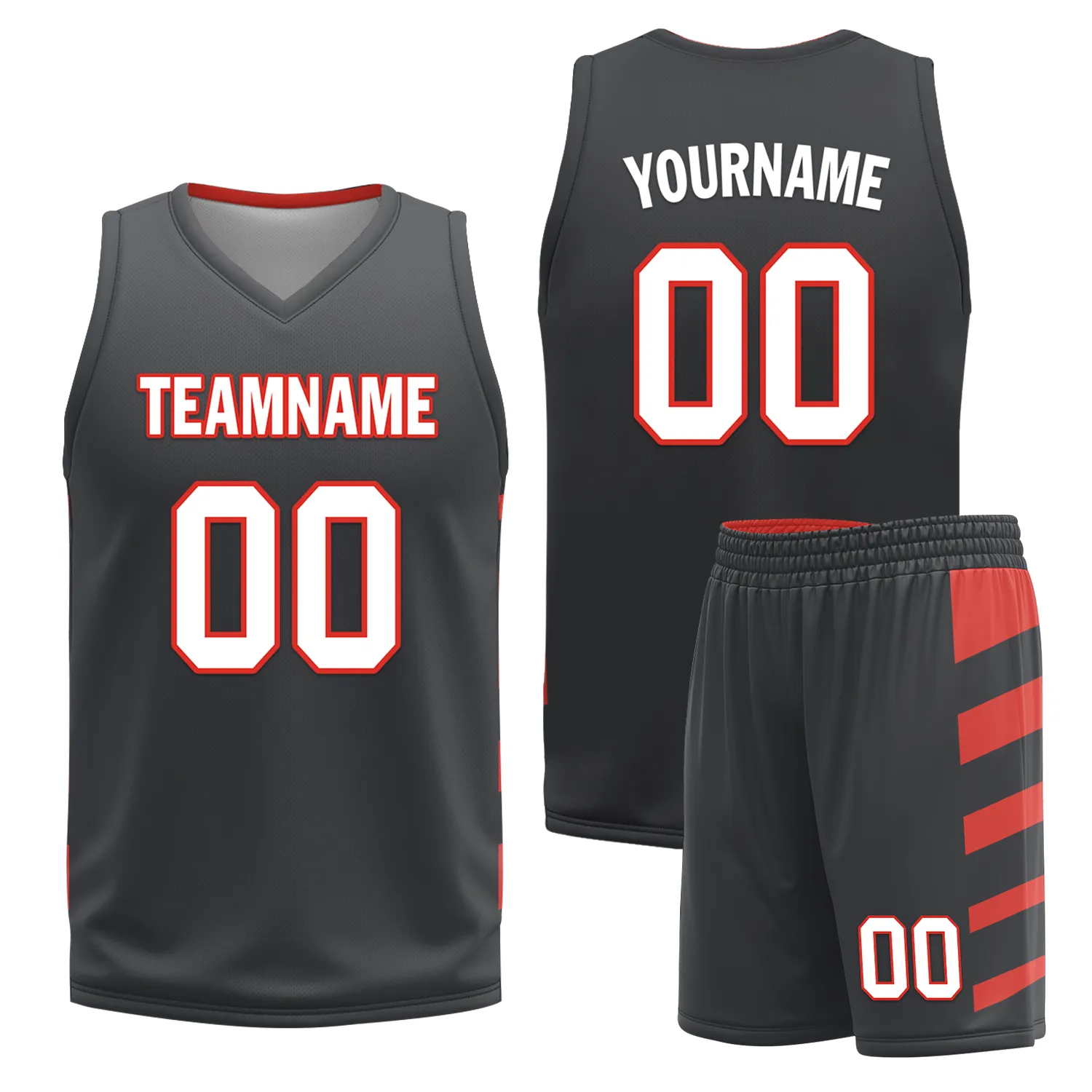 Custom Red Black Classic Style Reversible Basketball Uniform Personalized BBJR-D017038