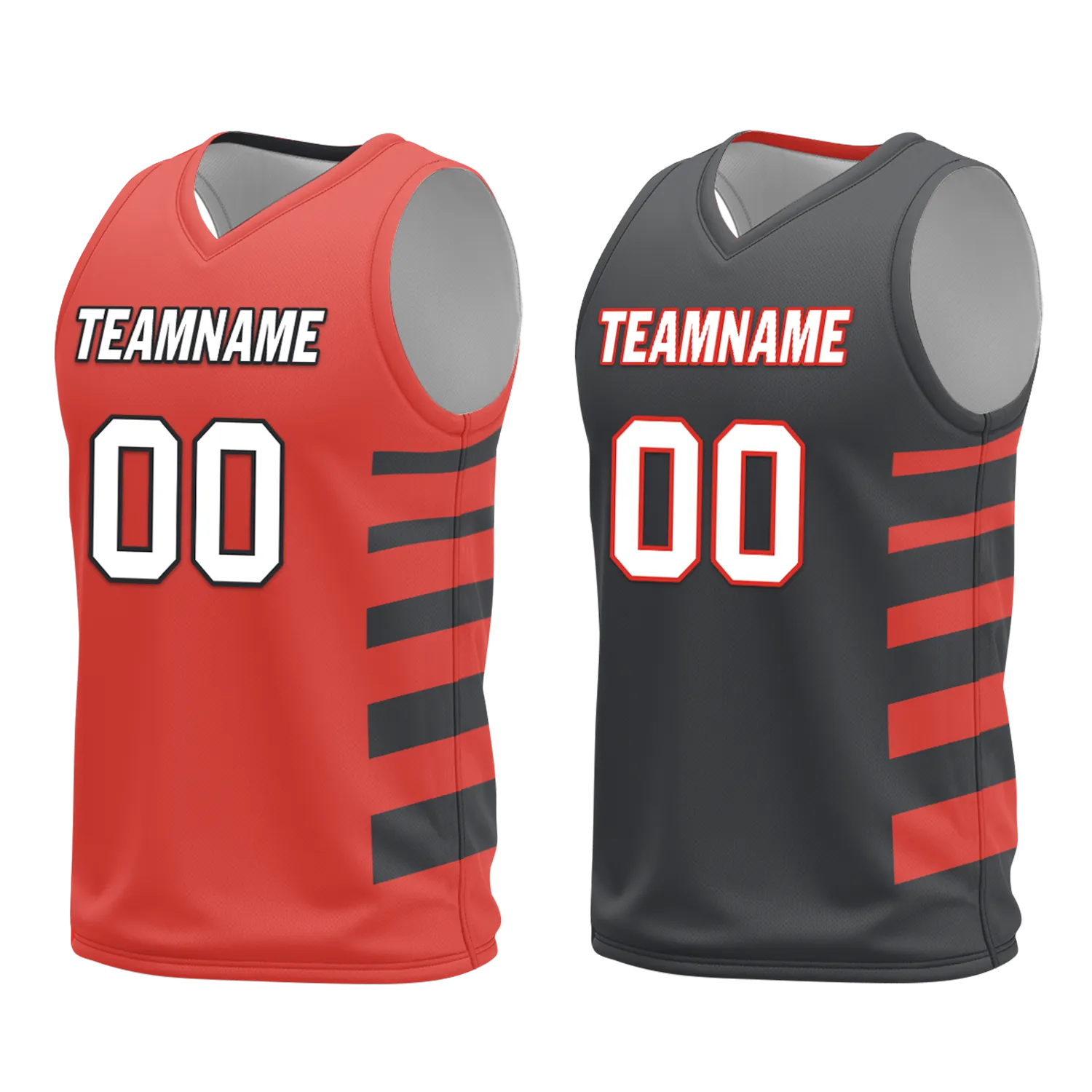 Custom Red Black Classic Style Reversible Basketball Uniform Personalized BBJR-D017038