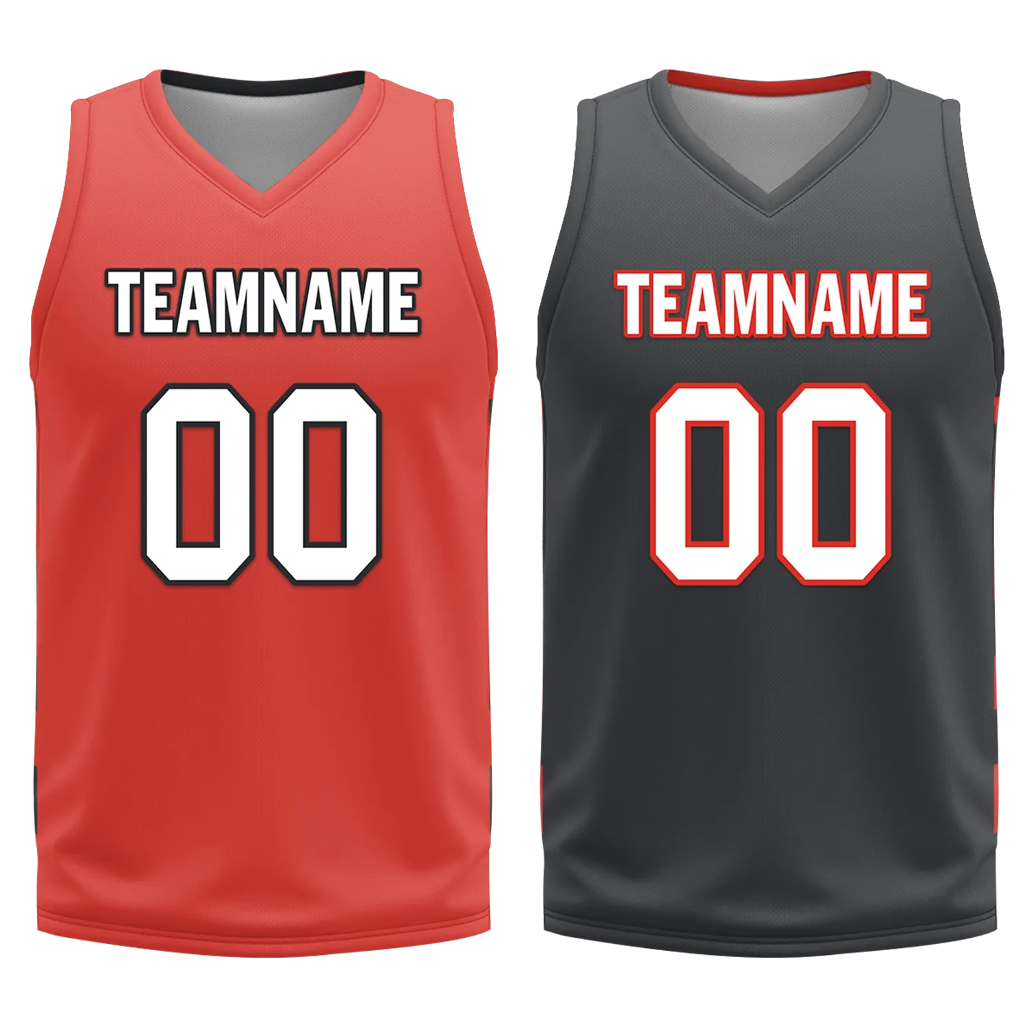 Custom Red Black Classic Style Reversible Basketball Uniform Personalized BBJR-D017038