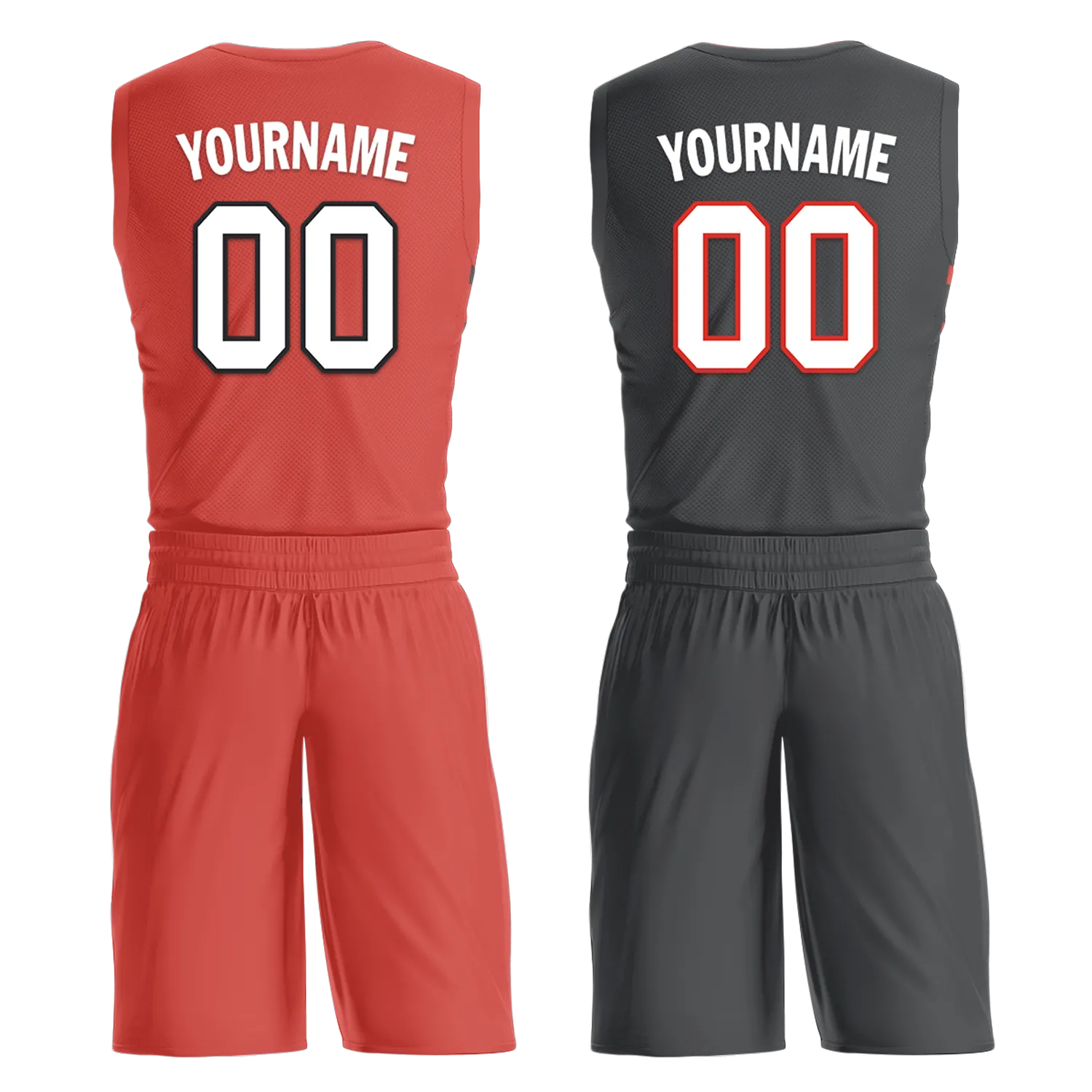 Custom Red Black Classic Style Reversible Basketball Uniform Personalized BBJR-D017038