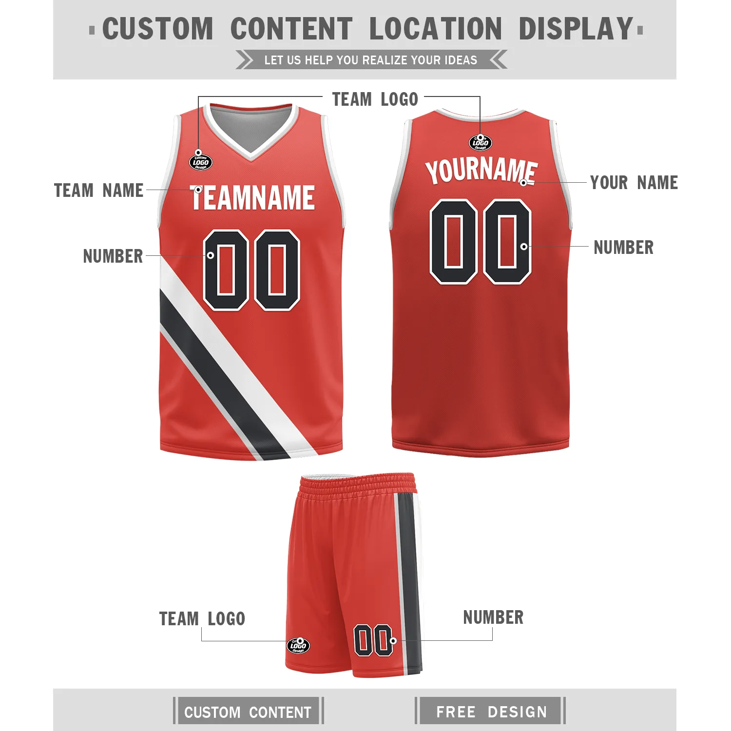 Custom White Red Classic Style Reversible Basketball Uniform Personalized BBJR-D017037