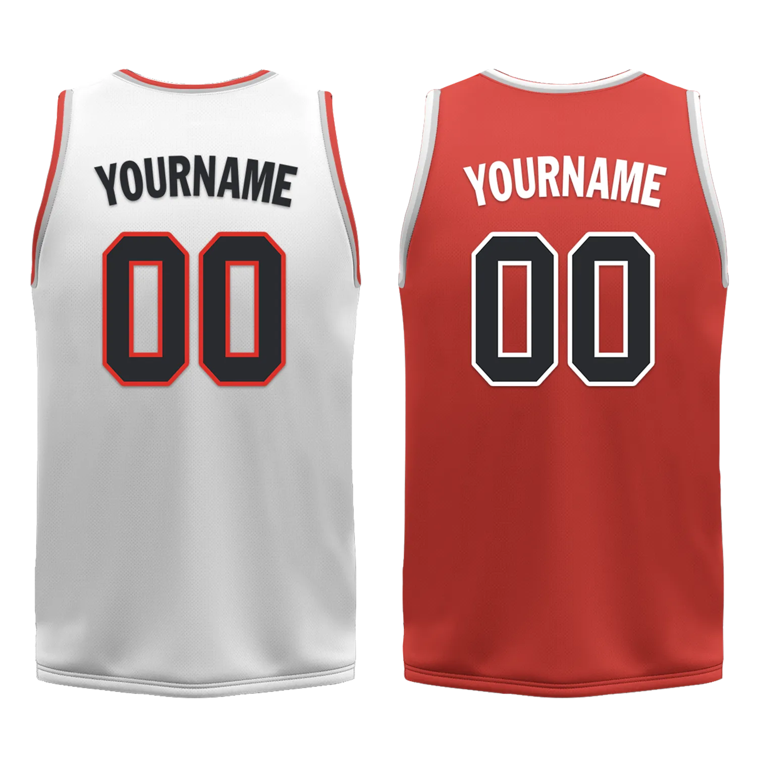 Custom White Red Classic Style Reversible Basketball Uniform Personalized BBJR-D017037