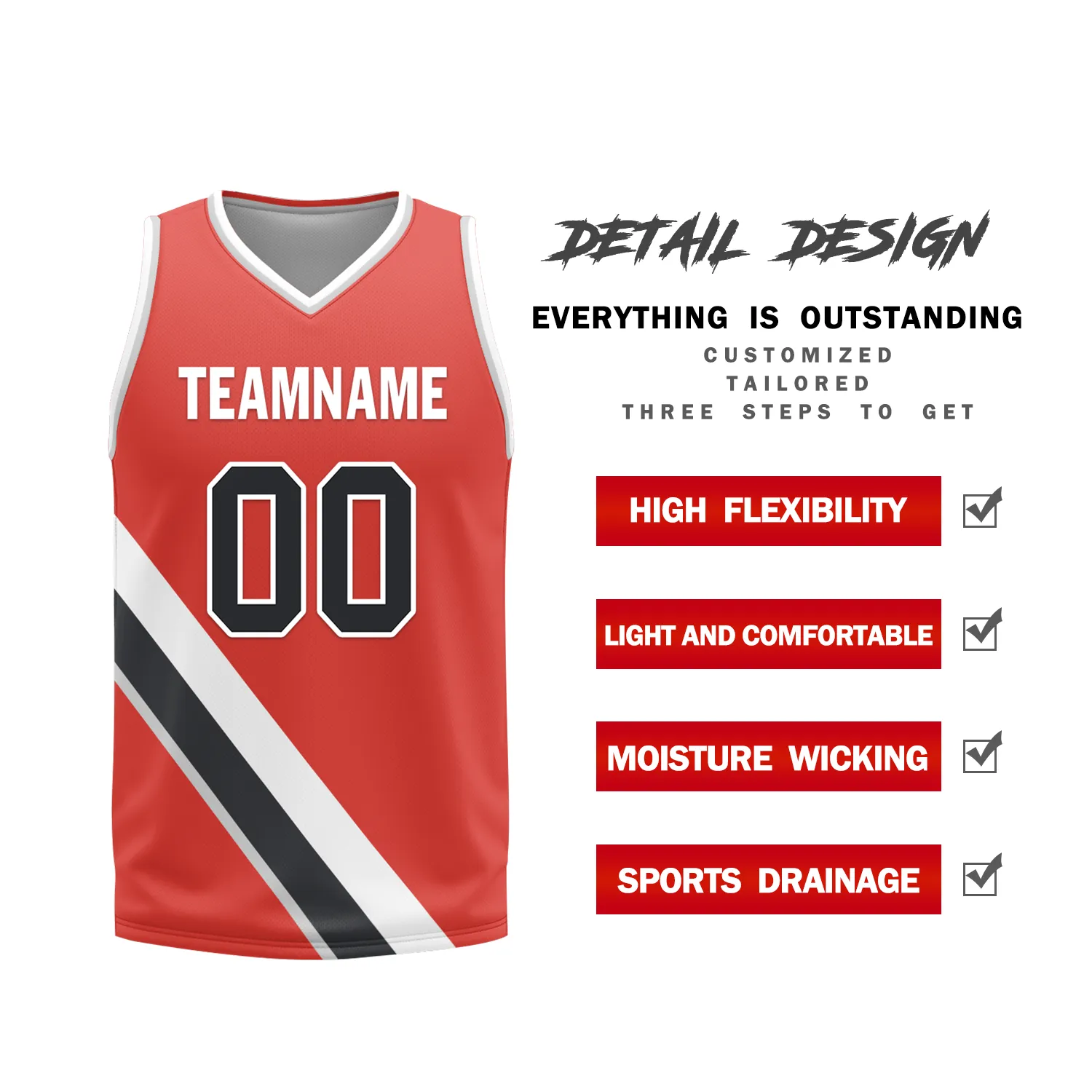 Custom White Red Classic Style Reversible Basketball Uniform Personalized BBJR-D017037