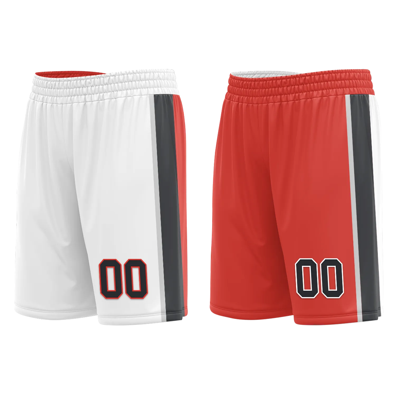 Custom White Red Classic Style Reversible Basketball Uniform Personalized BBJR-D017037