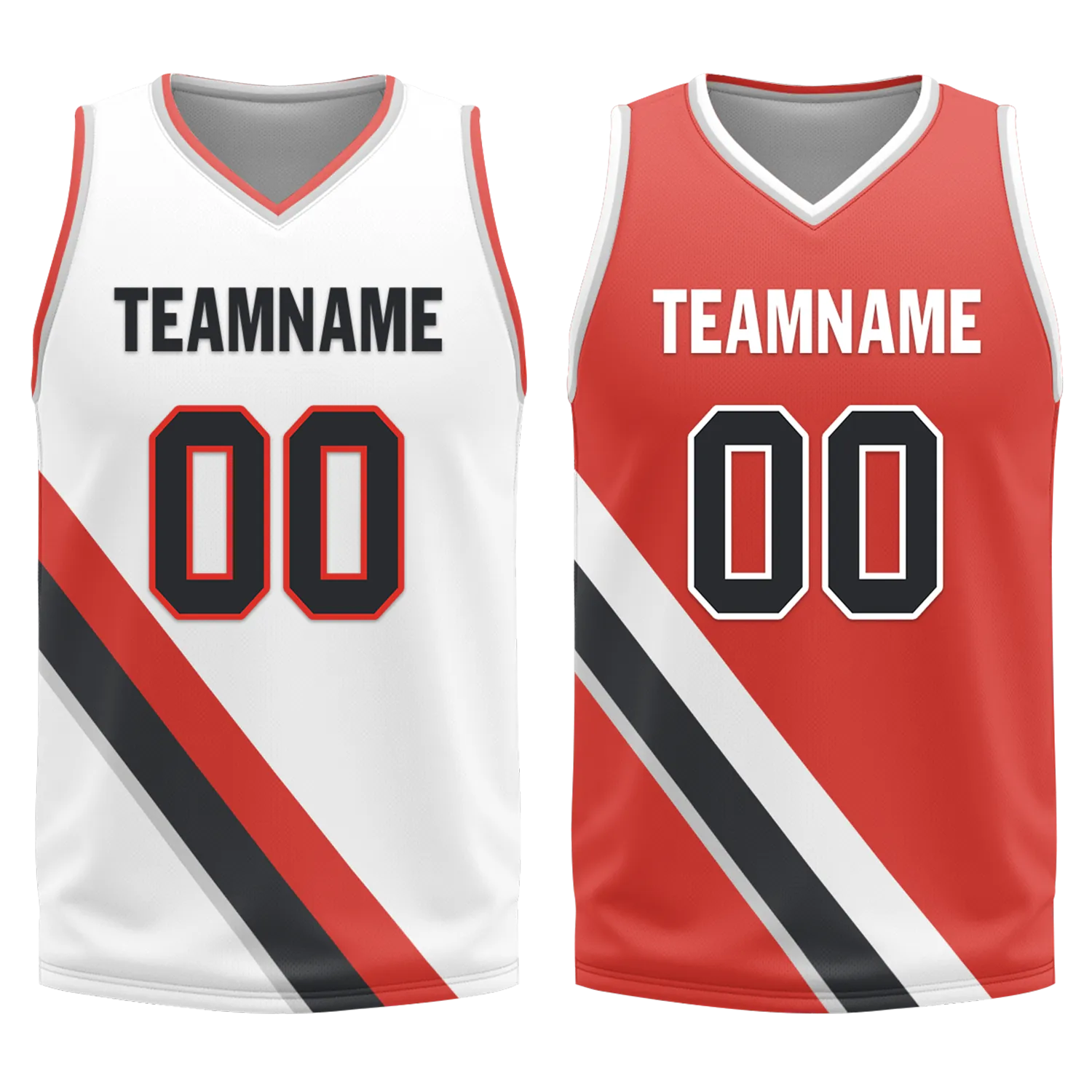 Custom White Red Classic Style Reversible Basketball Uniform Personalized BBJR-D017037