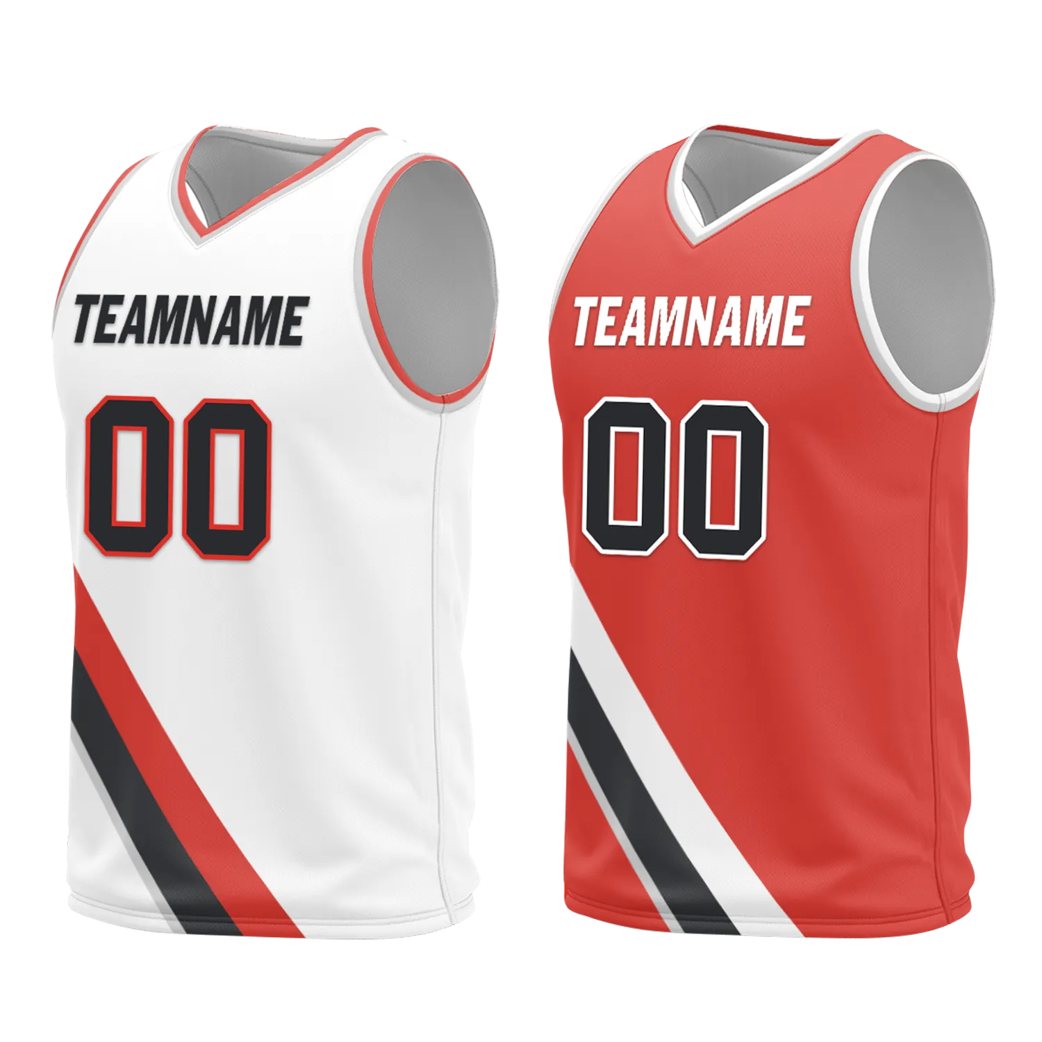 Custom White Red Classic Style Reversible Basketball Uniform Personalized BBJR-D017037