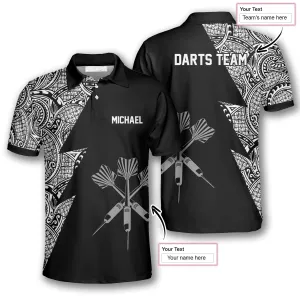 Dart Arrows Tribal Black White Custom Darts Shirts for Men, Gift for Birthday Dart Player