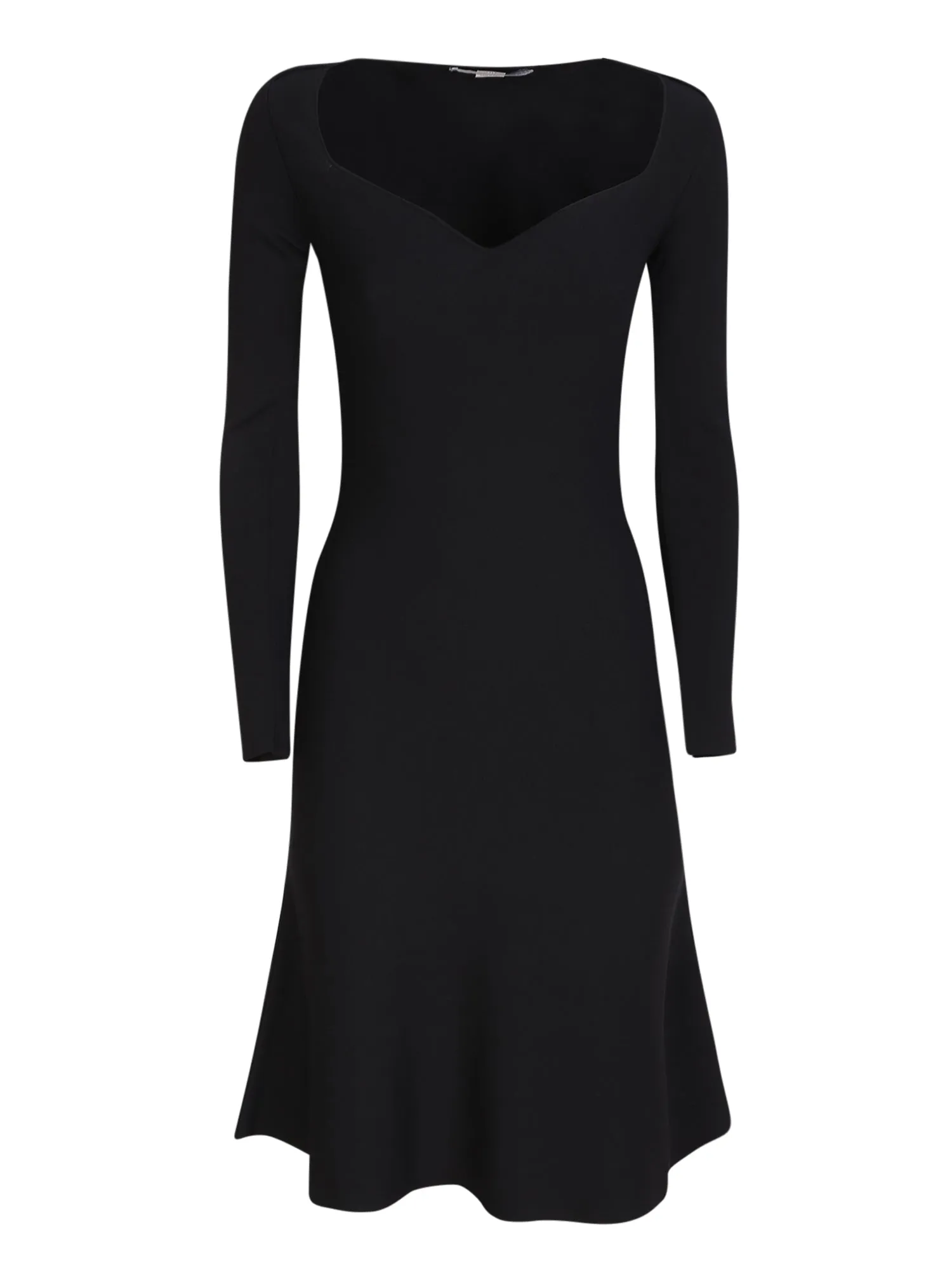 Dress with black sweetheart neckline