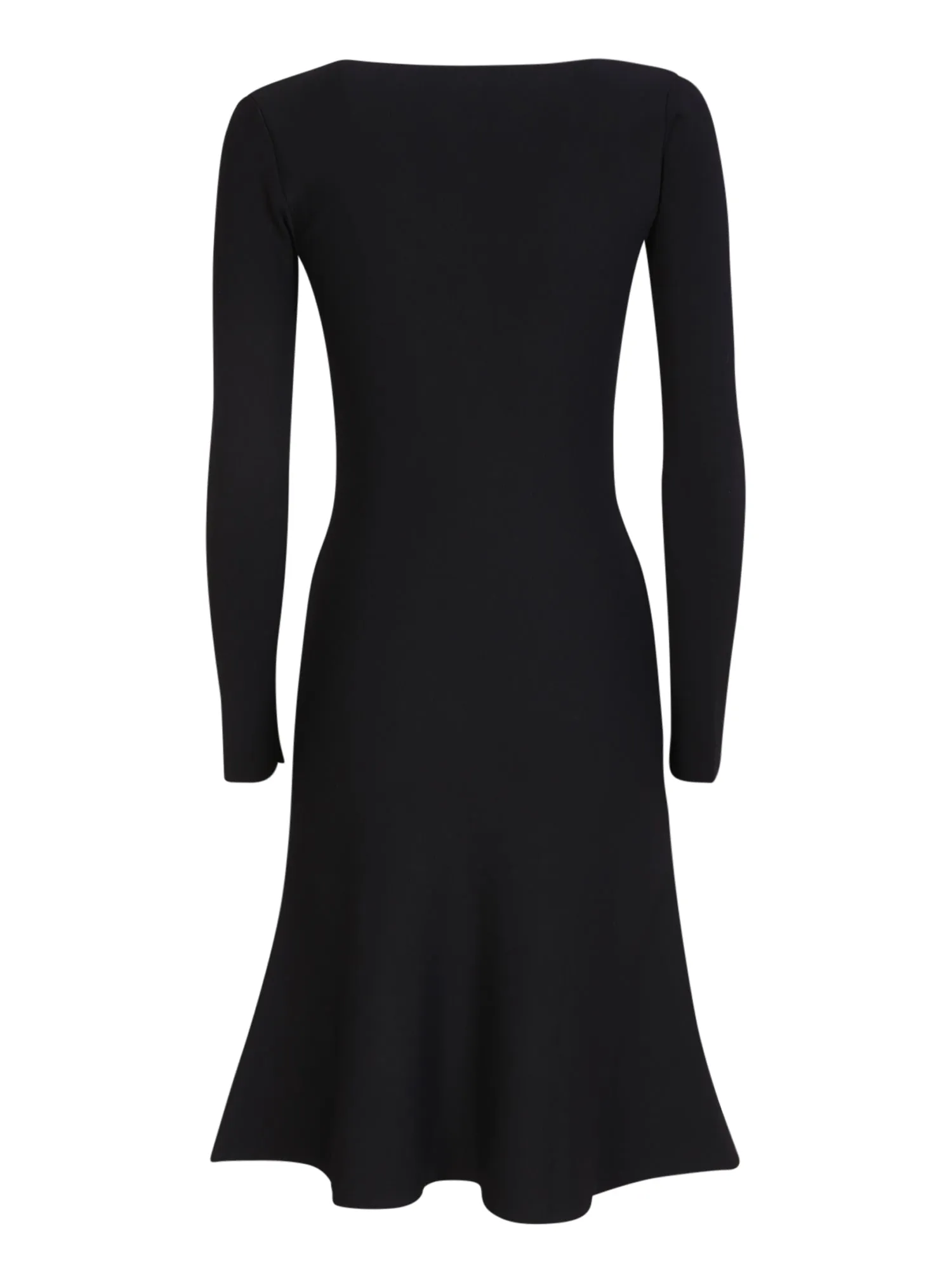 Dress with black sweetheart neckline