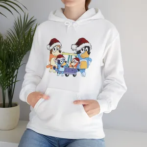 Festive Family Animal Hoodie - Unisex Heavy Blend Sweatshirt with Christmas Design