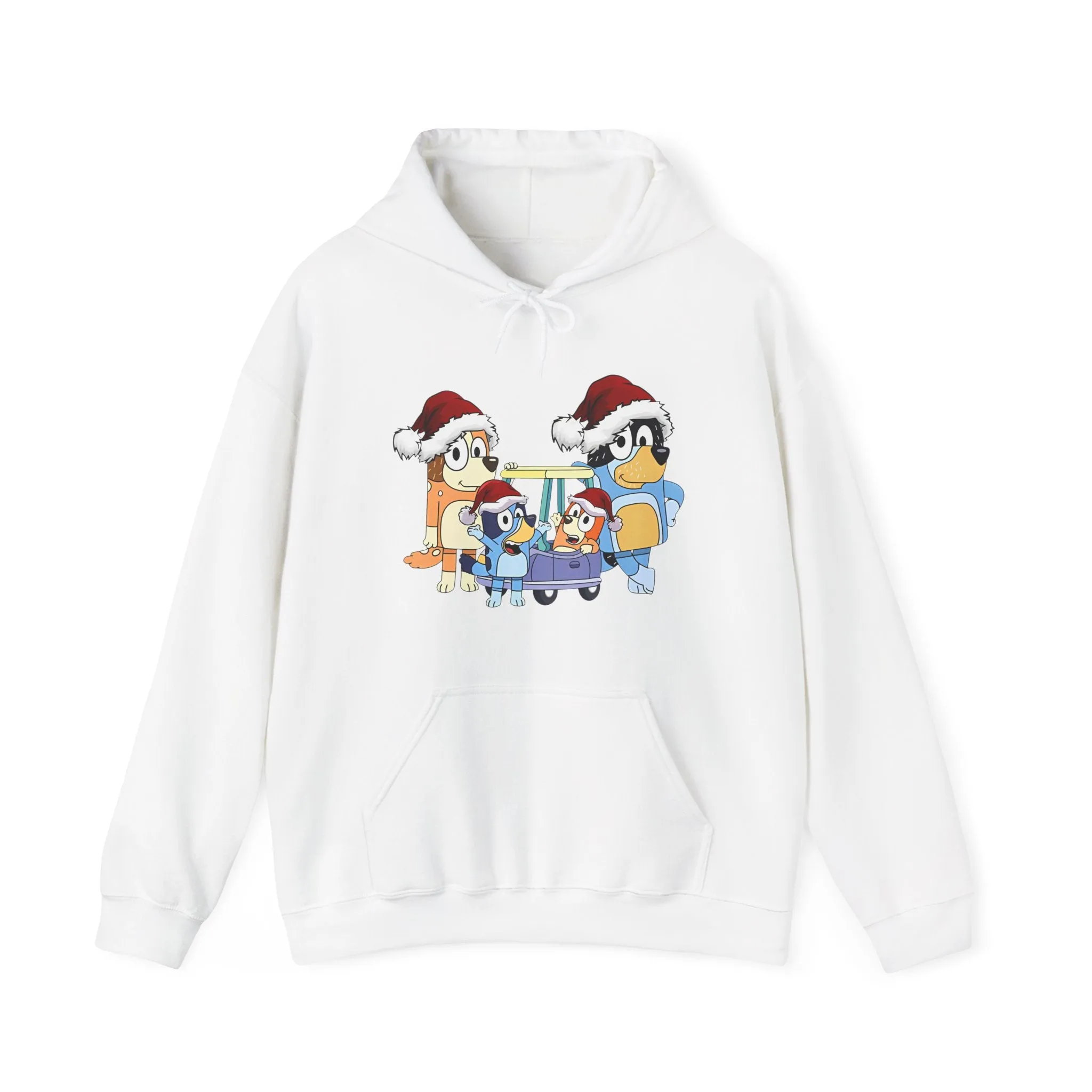 Festive Family Animal Hoodie - Unisex Heavy Blend Sweatshirt with Christmas Design