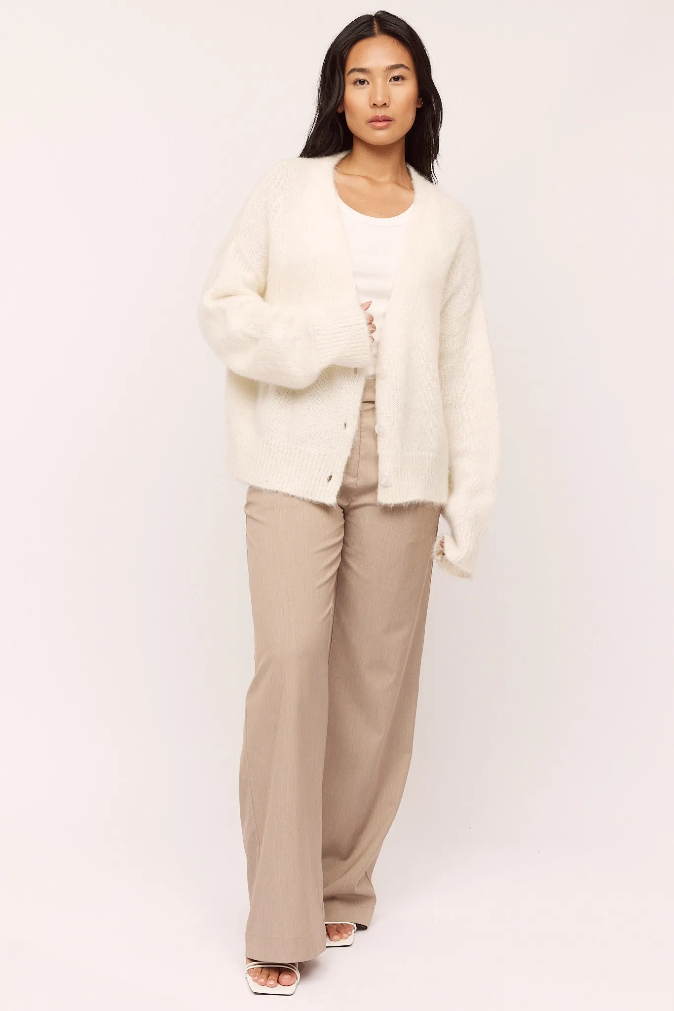 Florie Brushed Cardigan - Creme