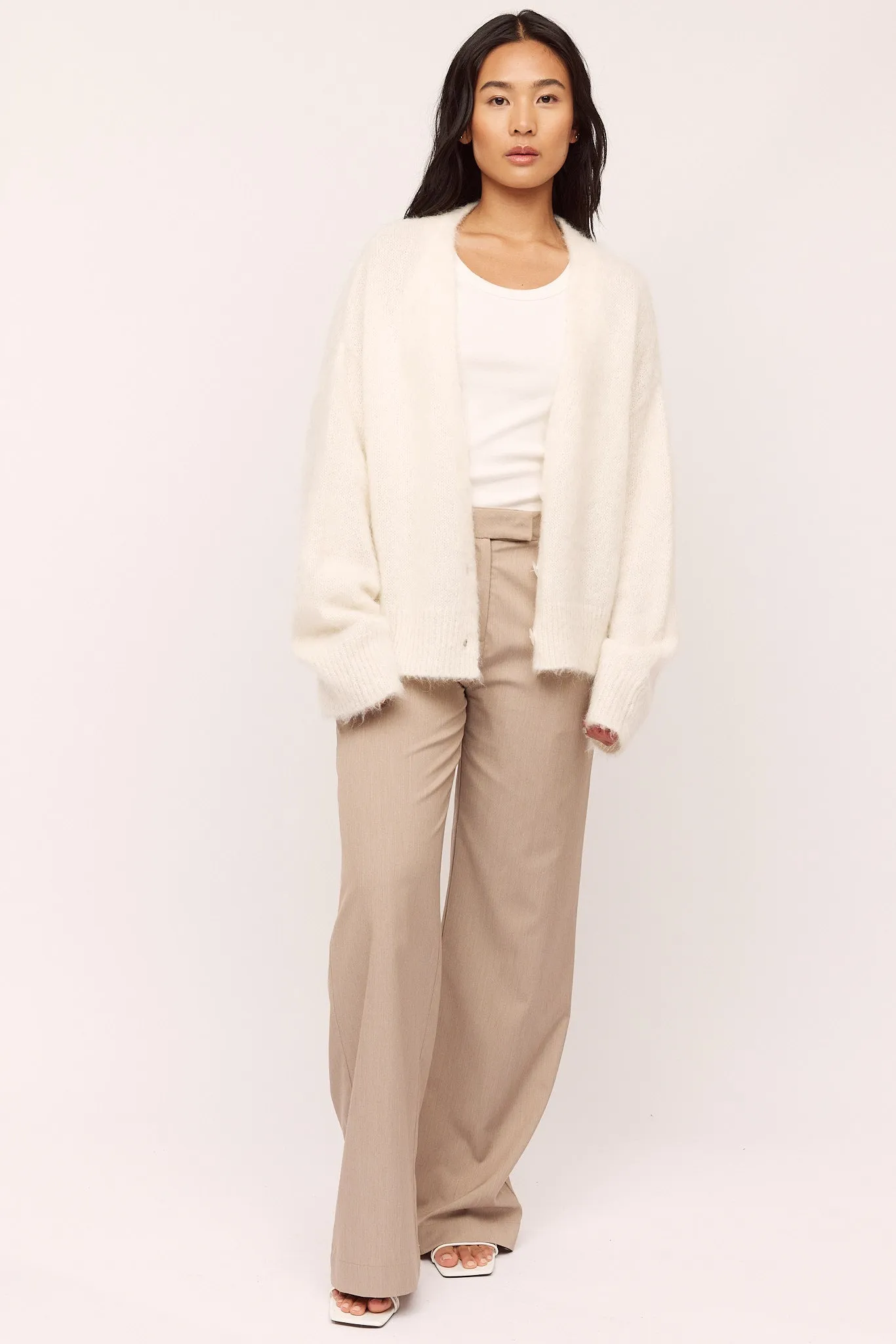 Florie Brushed Cardigan - Creme