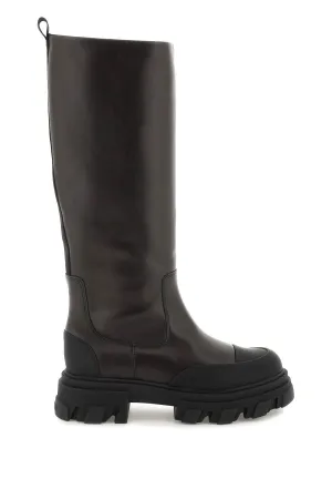 Ganni tubular leather boots