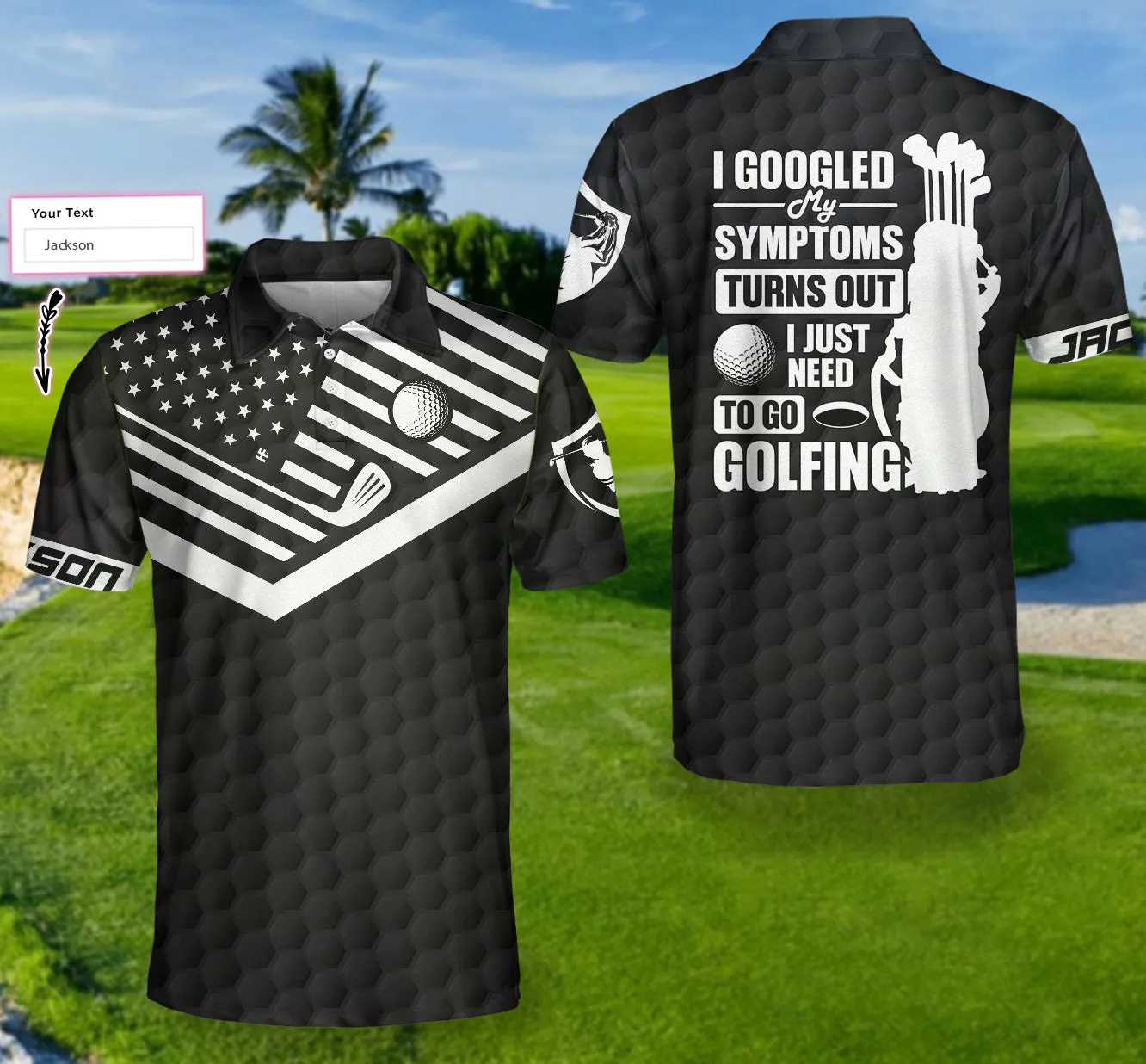 I Just Need To Go Golfing Custom Polo Shirt, Personalized American Flag Polo Shirt, Cool Golf Shirt For Men Coolspod