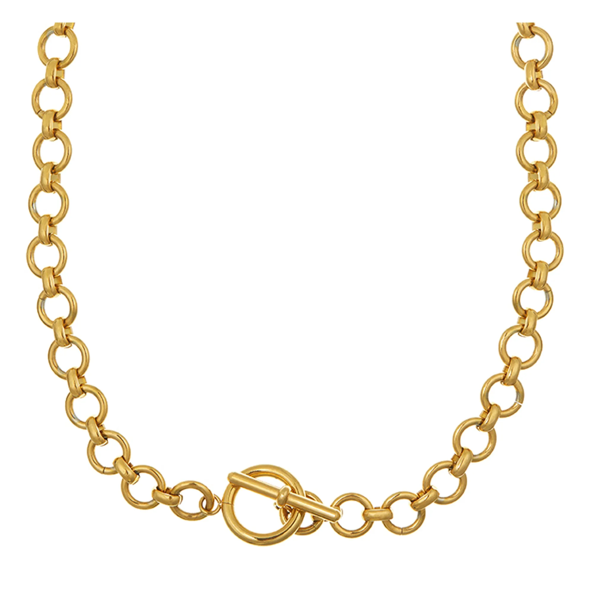 LUXE Round Link T-Bar Necklace