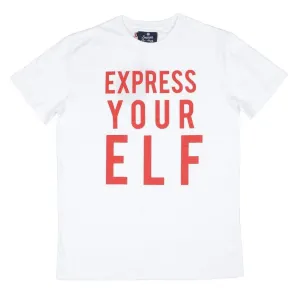 Mens Christmas T-Shirt White Express Your Elf Fun Xmas Top