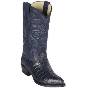 Navy Blue Crocodile Cowboy Boots