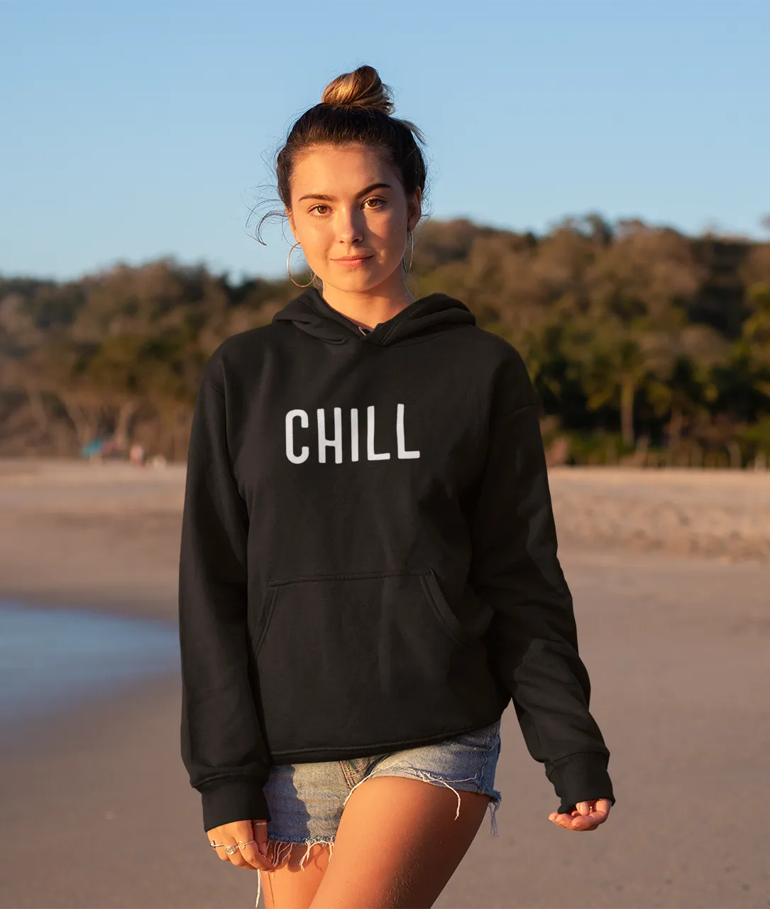 "CHILL"- WINTER WOMEN HOODIES (BLACK)