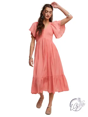 Ruffle Romance V-neck Maxi Dress