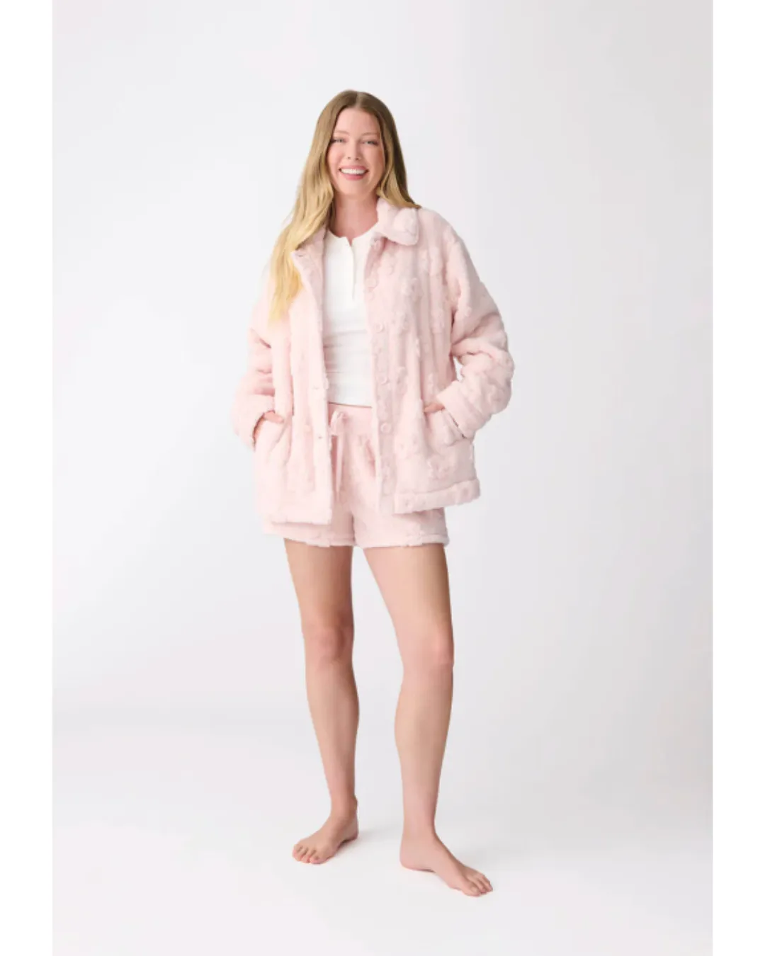 Sleep Cardigan Lets Get Cozy Pink Pearl