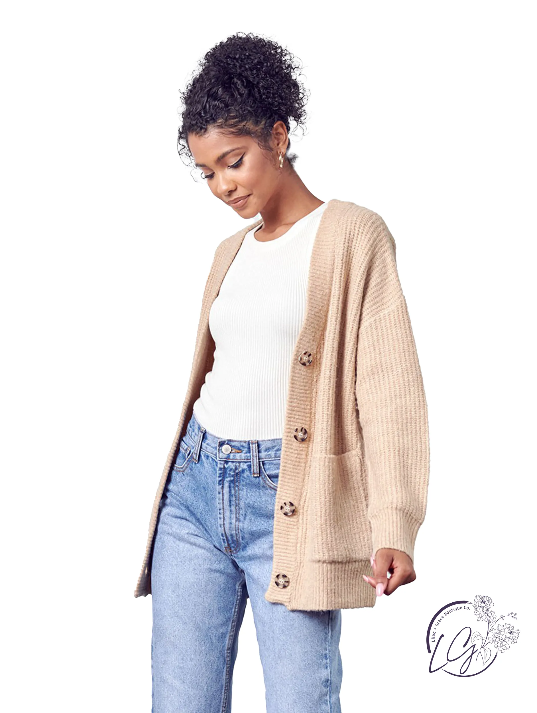 Staying On My Mind Ribbed Oversized Cardigan