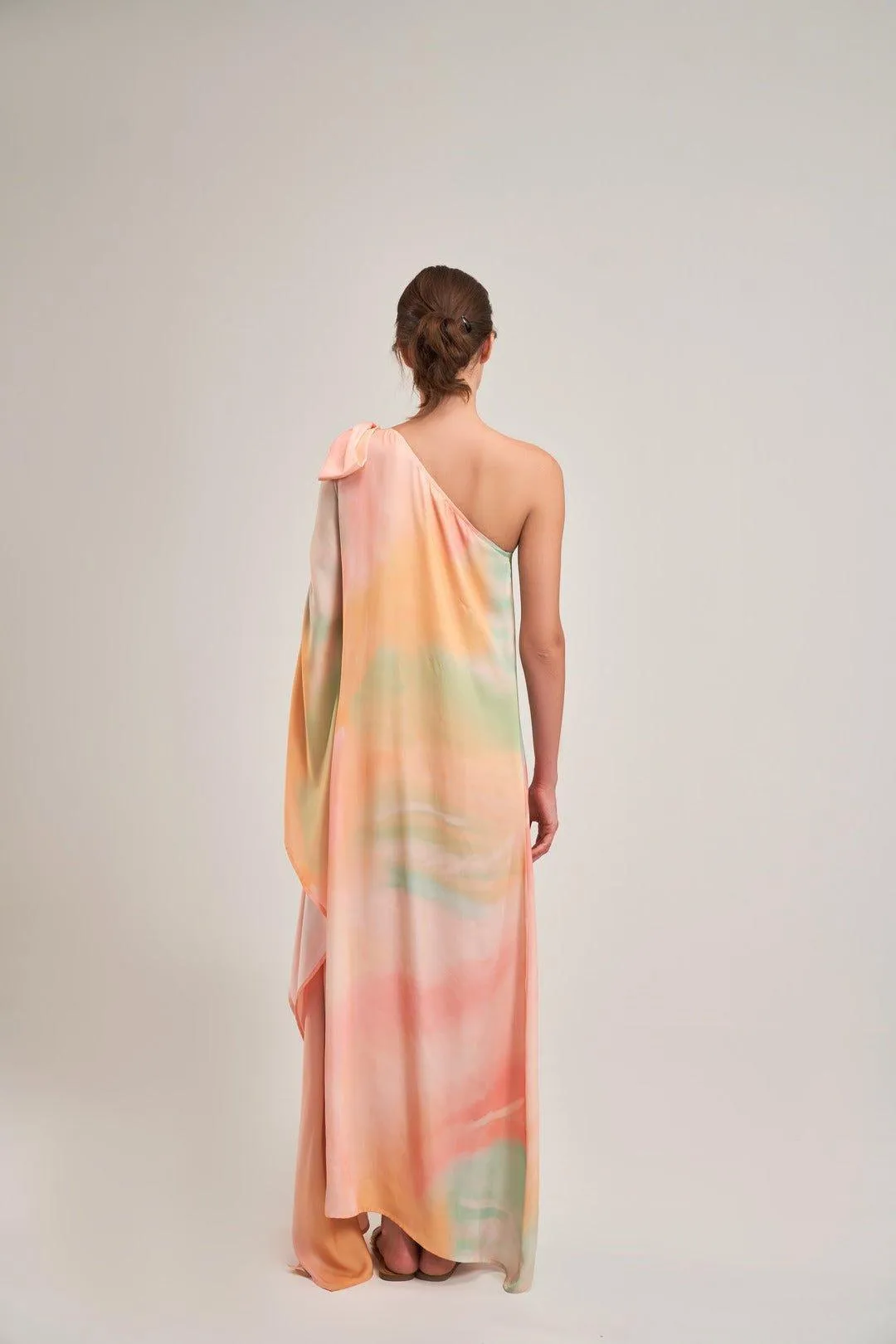 SUNSET ASYMMETRICAL TIE-UP DRESS