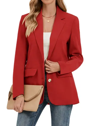 Tomato Women's Classic Twill Loose Fit Business Casual Blazer