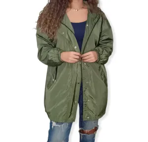 Women Waterproof Jacket - Olive Green