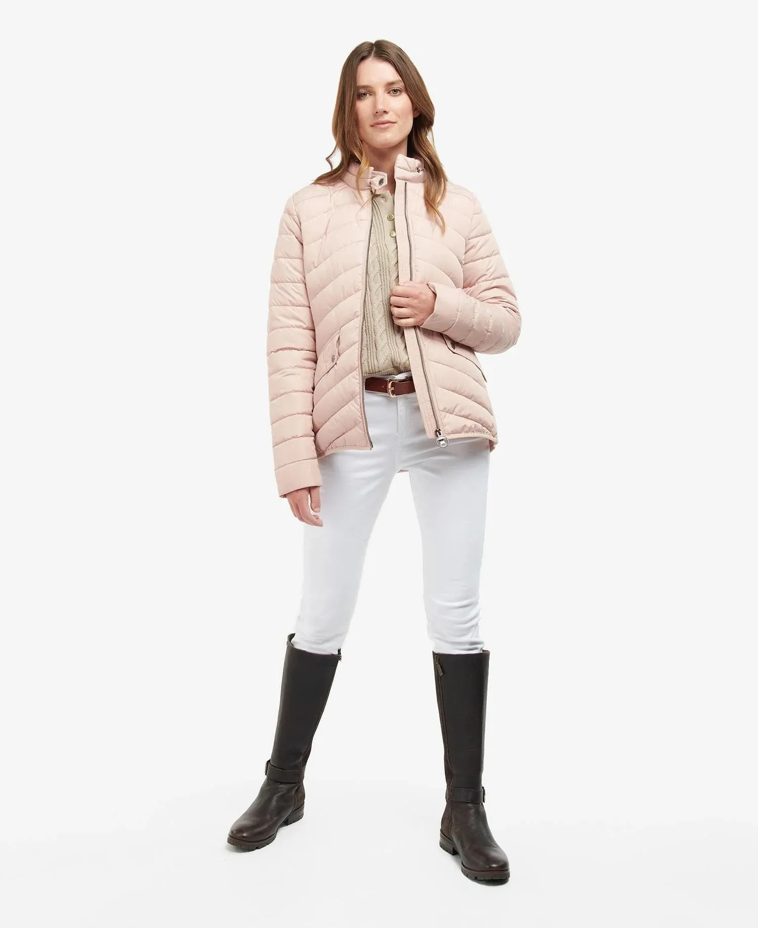 Women's Stretch Cavalry Quilted Jacket - Rose Dust